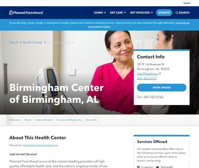 STD Testing at Planned Parenthood - Birmingham Center of Birmingham, AL