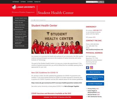 STD Testing at Lamar University Student Health Center